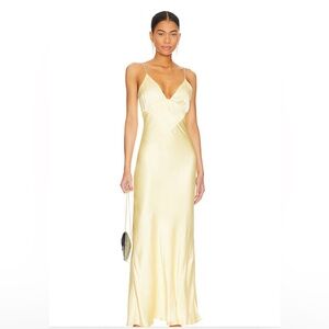 Bardot Capri diamonte slip dress in canary yellow